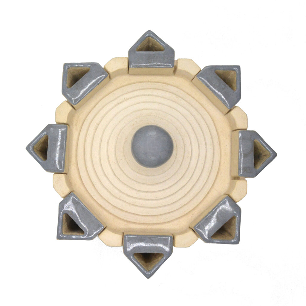 Flower memorial cremation urn top view