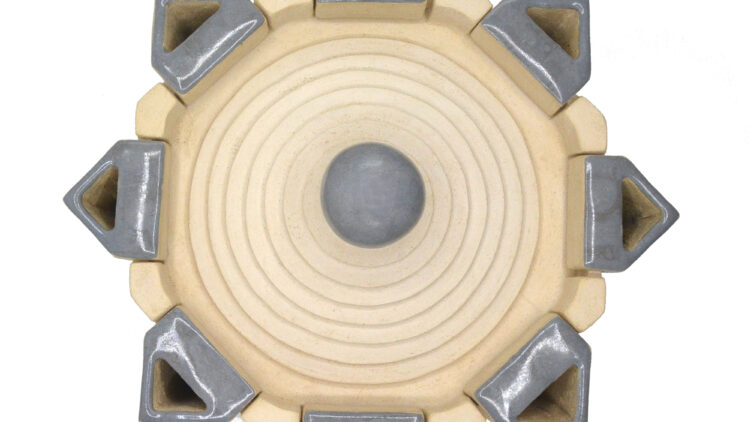 Flower memorial cremation urn top view